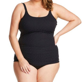 Genevieve Raglan High Neck Swimsuit Aztec Black